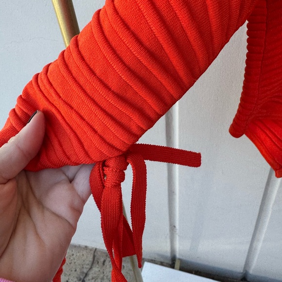 Cult Gaia orange Blair sweater cardigan top size xs - Picture 5 of 7